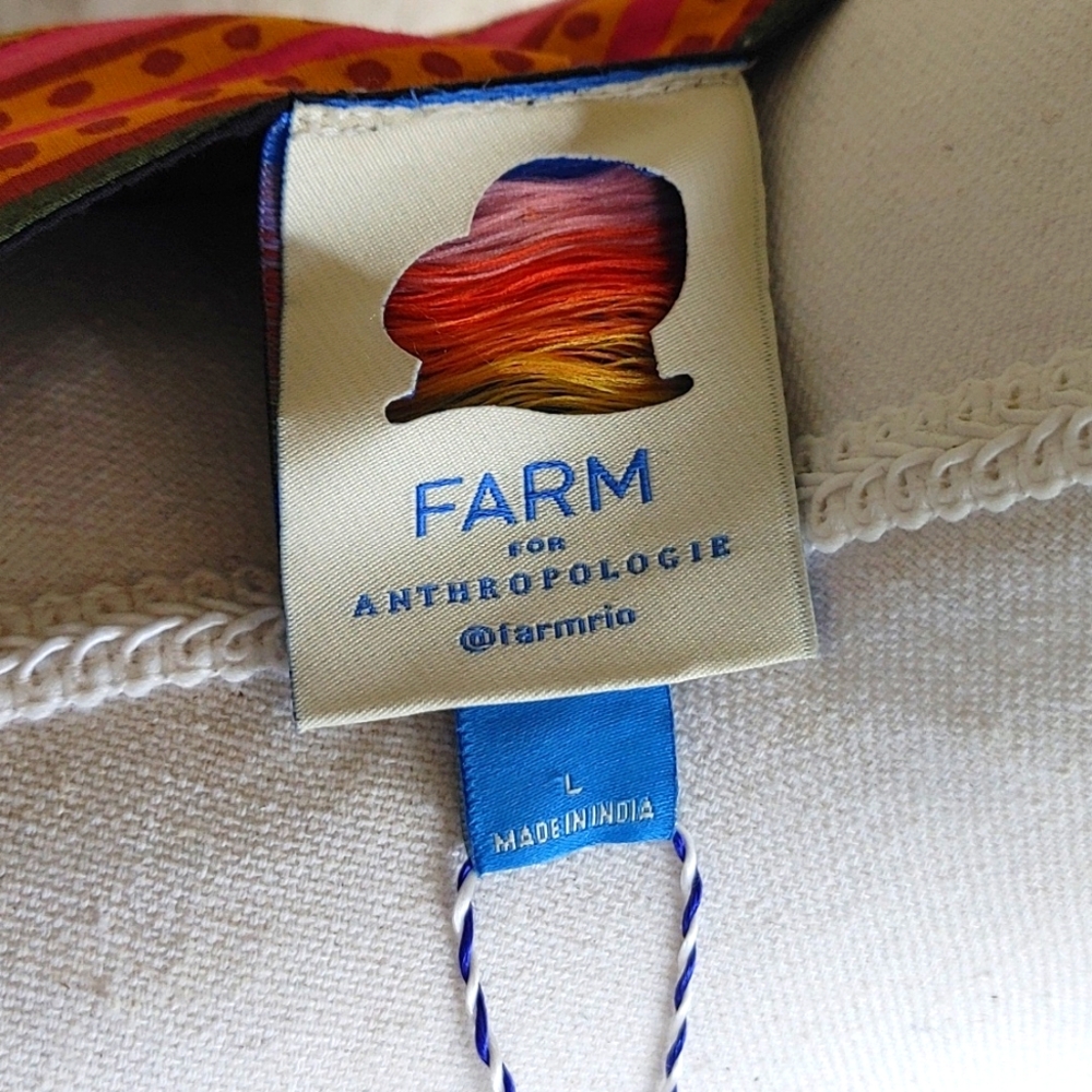 Farm x Anthropologie V-Neck Puff-Sleeve Mini Dress. NEVER WORN -NEW! Size L - Picture 6 of 7